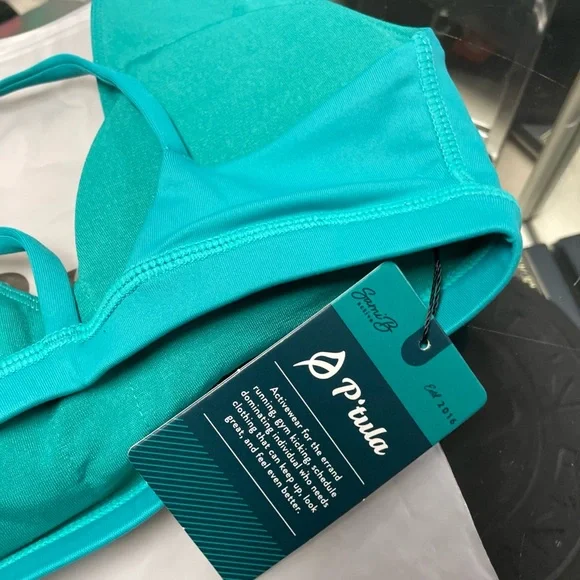 P'tula Coral Strappy Sports Bra TEAL Women’s SZ SMALL NWT New In Bag - Picture 4 of 10